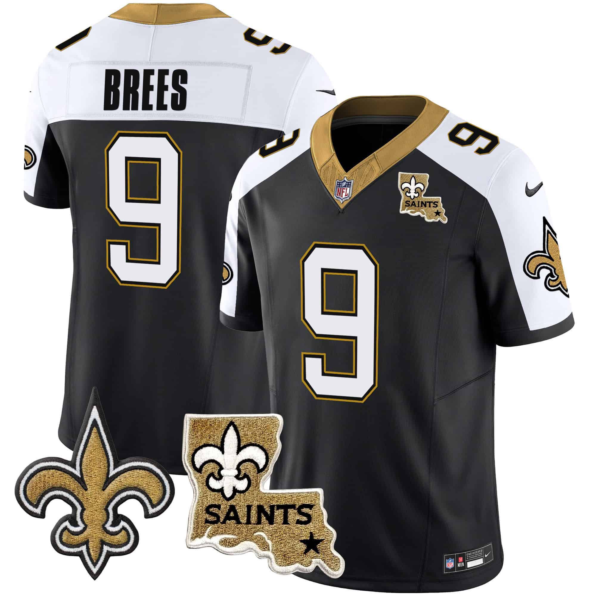 Men New Orleans Saints #9 Brees Black 2024 Nike Vapor Limited NFL Jersey